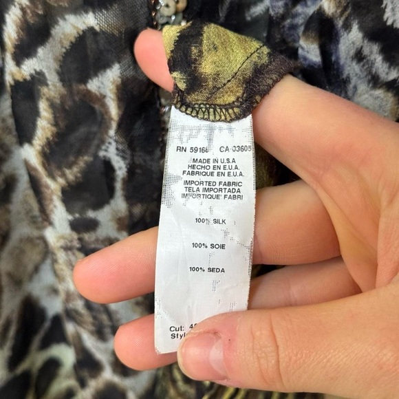 Fifteen-twenty Animal Print Sheer silk Blouse with embellishment - Picture 4 of 8